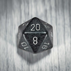 CHXXS2003 Hi-Tech Speckled Die Silver Numbers D20 34mm Pack of 1 (ONLINE ORDER ONLY)