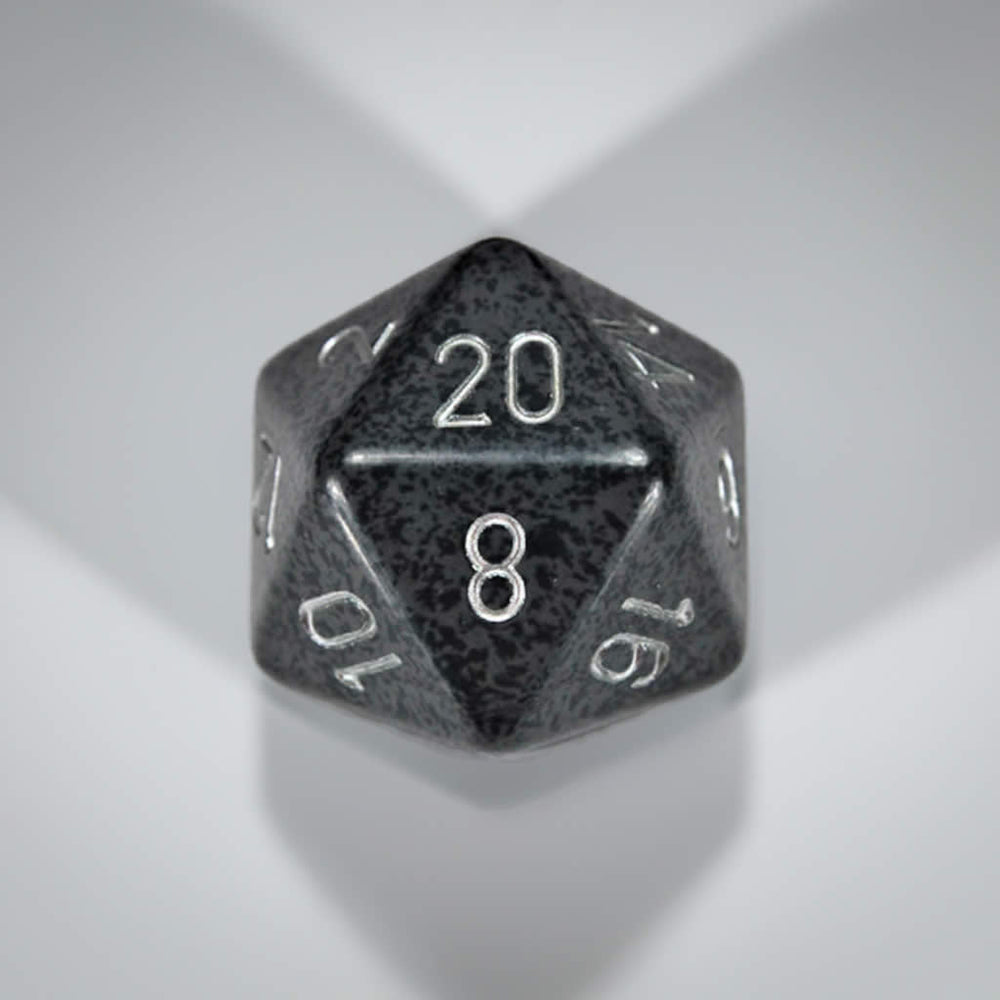 CHXXS2003 Hi-Tech Speckled Die Silver Numbers D20 34mm Pack of 1 (ONLINE ORDER ONLY)