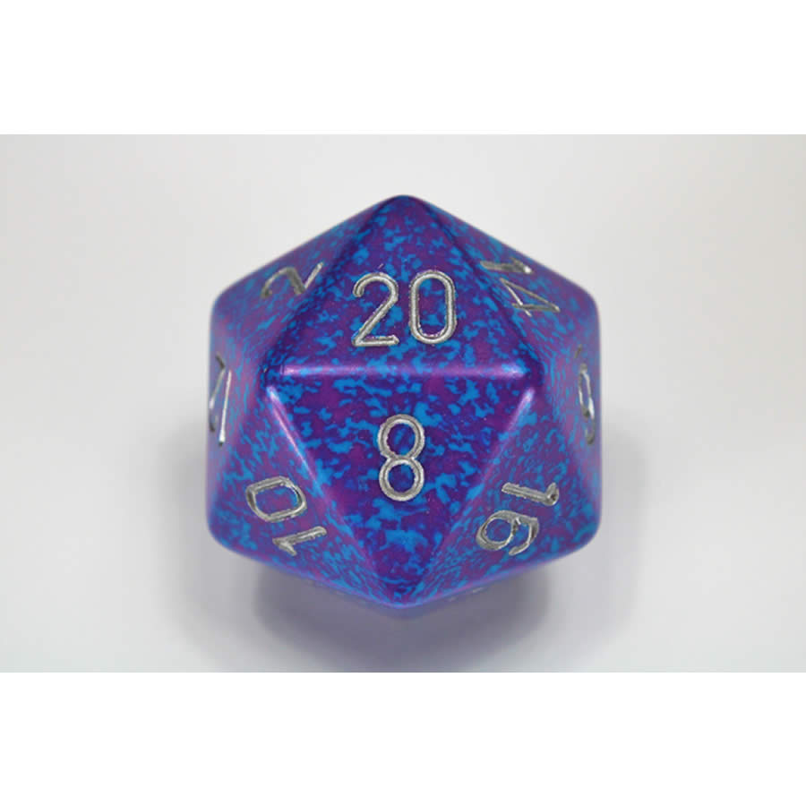 CHXXS2004 Silver Tetra Speckled Die Silver Numbers D20 34mm Pack of 1 (ONLINE ORDER ONLY)