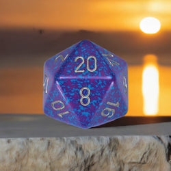 CHXXS2004 Silver Tetra Speckled Die Silver Numbers D20 34mm Pack of 1 (ONLINE ORDER ONLY)