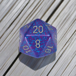 CHXXS2004 Silver Tetra Speckled Die Silver Numbers D20 34mm Pack of 1 (ONLINE ORDER ONLY)