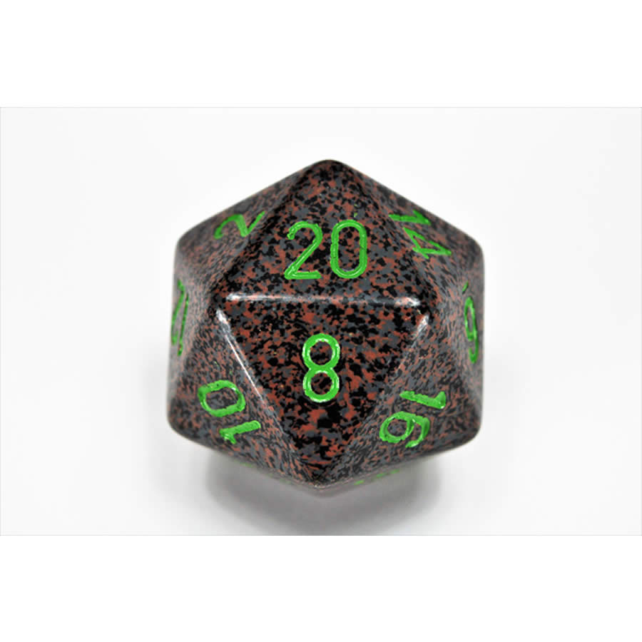 CHXXS2022 Earth Speckled Die Green Numbers D20 34mm Pack of 1 (ONLINE ORDER ONLY)