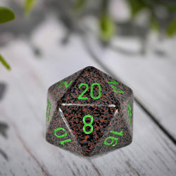 CHXXS2022 Earth Speckled Die Green Numbers D20 34mm Pack of 1 (ONLINE ORDER ONLY)