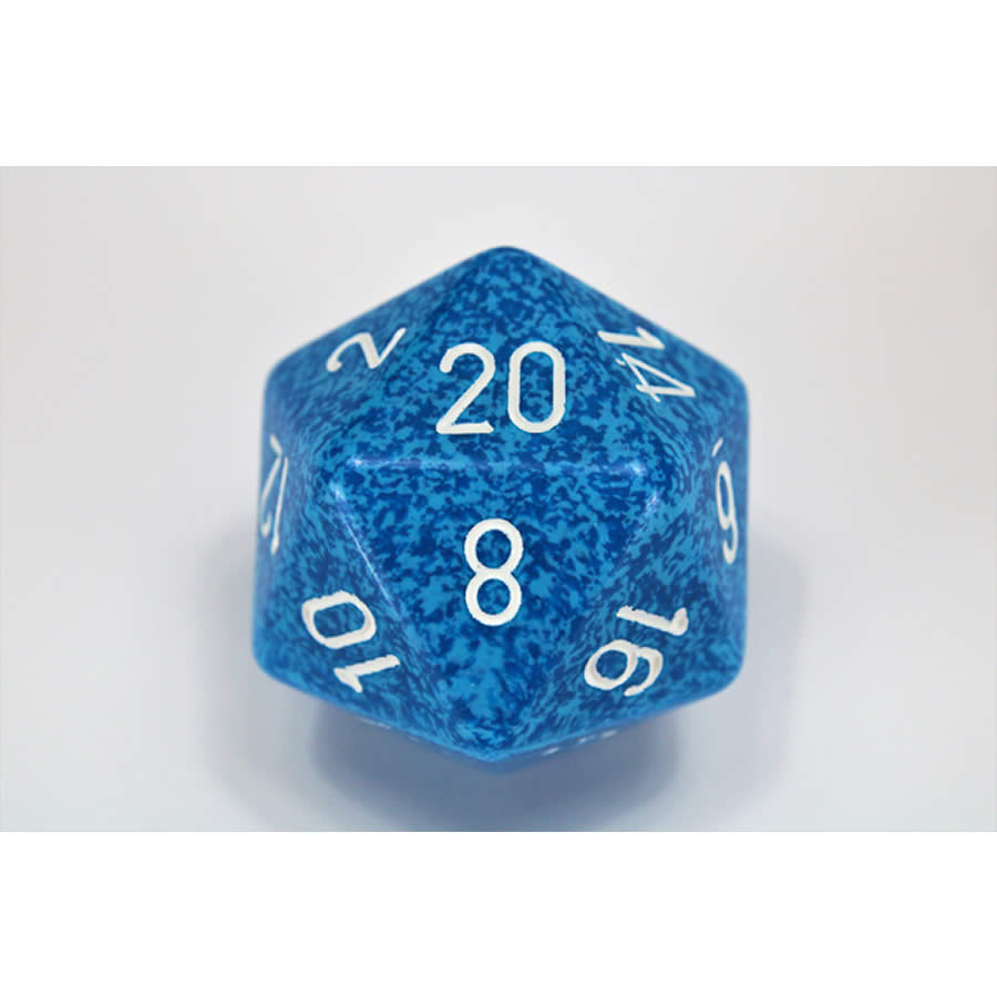 CHXXS2023 Water Speckled Die White Numbers D20 34mm Pack of 1 (ONLINE ORDER ONLY)