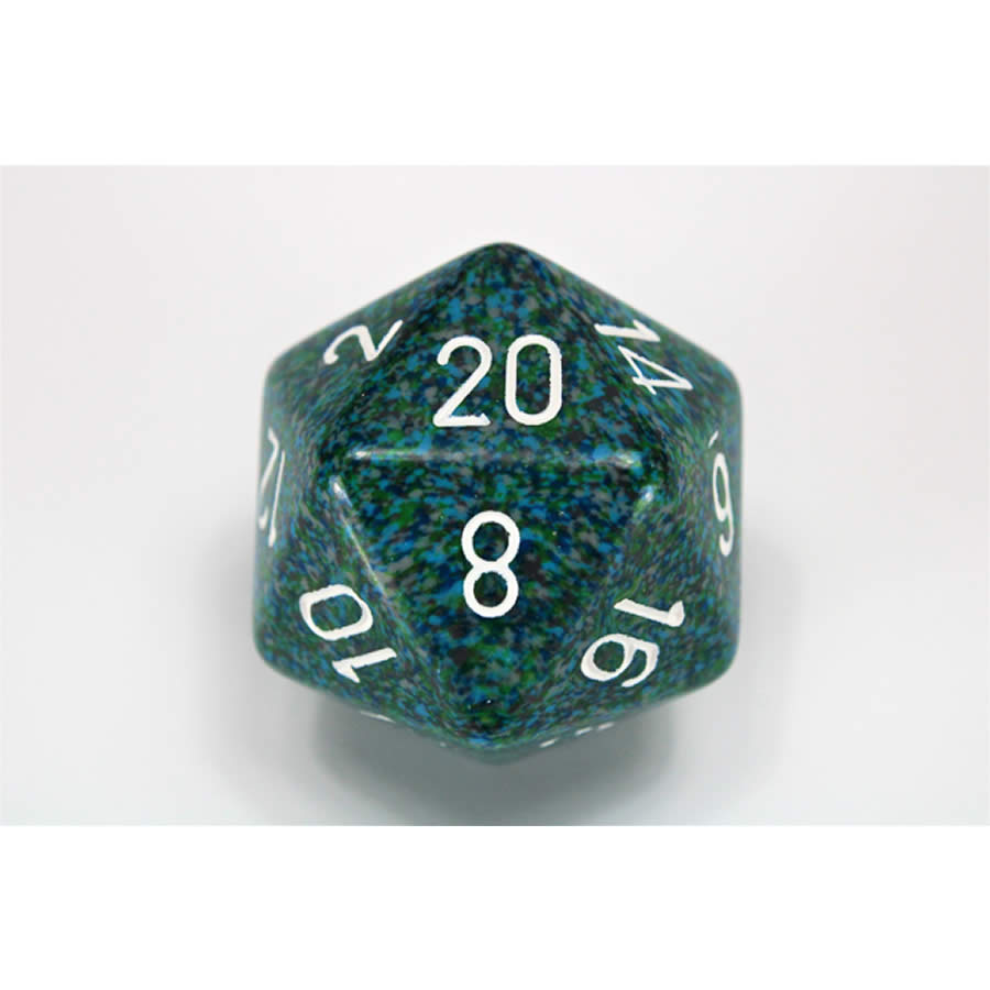 CHXXS2037 Sea Speckled Die White Numbers D20 34mm (1.34in) Pack of 1 (ONLINE ORDER ONLY)