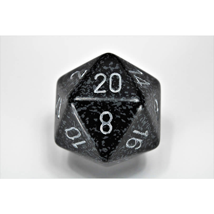 CHXXS2072 Ninja Speckled Die Silver Numbers D20 34mm Pack of 1 (ONLINE ORDER ONLY)