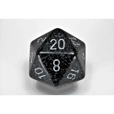 CHXXS2072 Ninja Speckled Die Silver Numbers D20 34mm Pack of 1 (ONLINE ORDER ONLY)
