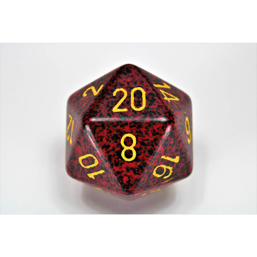 CHXXS2079 Mercury Speckled Die Yellow Numbers D20 34mm Pack of 1 (ONLINE ORDER ONLY)