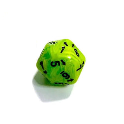 CHXXVUD00 Bright Green Vortex Countup and Down Die with Black Numbers D20 25mm (1in) Pack of 1 (ONLINE ORDER ONLY)