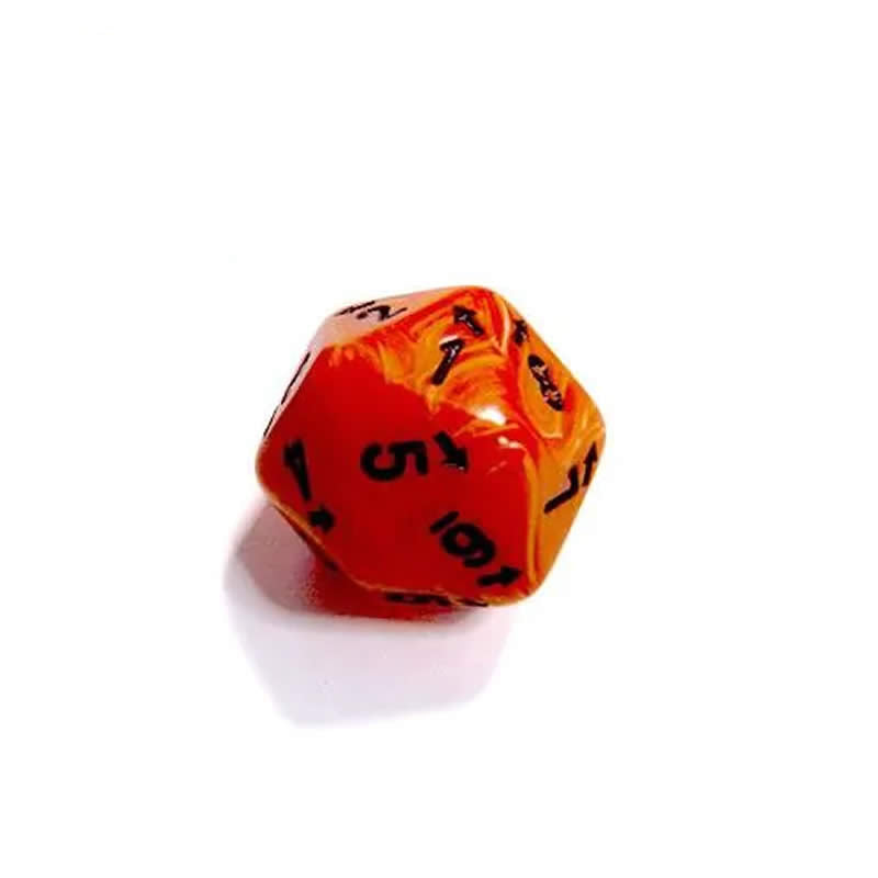 CHXXVUD03 Orange Vortex Countup and Down Die with Black Numbers D20 25mm (1in) Pack of 1 (ONLINE ORDER ONLY)
