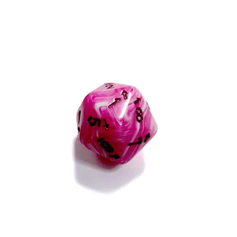 CHXXVUD20 Pink Vortex Countup and Down Die with Black Numbers D20 25mm (1in) Pack of 1 (ONLINE ORDER ONLY)