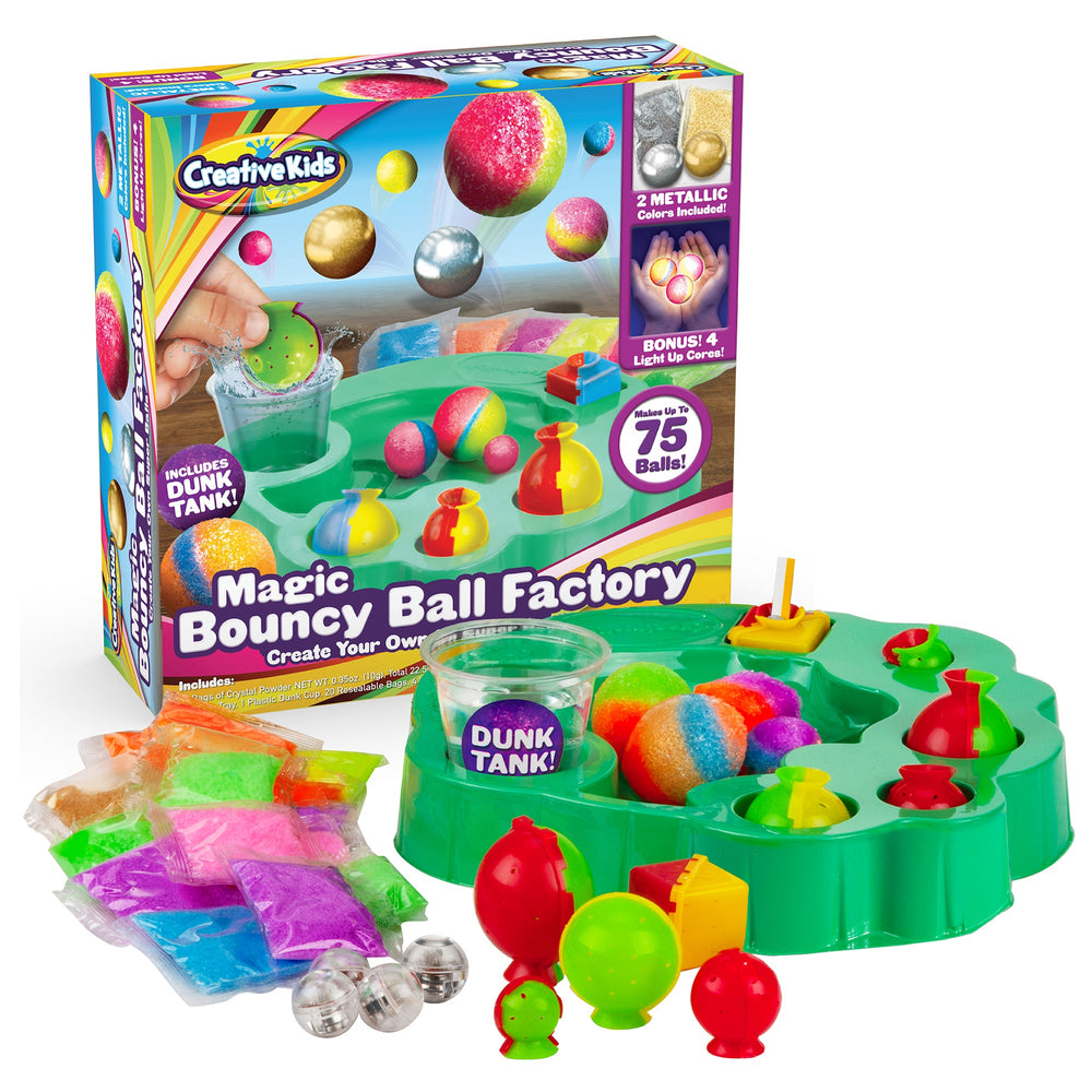 Magic Bouncy Ball Factory Set - Make 75 Stunning DIY Bouncy Balls, Including Light-Up Magic Balls! (ONLINE ORDER ONLY)