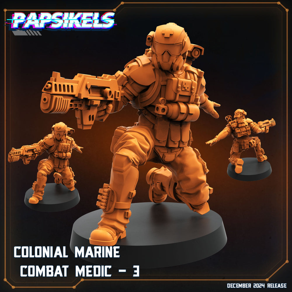 3D Printed Papsikels Colonial Marine Combat Medic Team Dec. 2024 SciFi 28mm 32mm (Online Only)