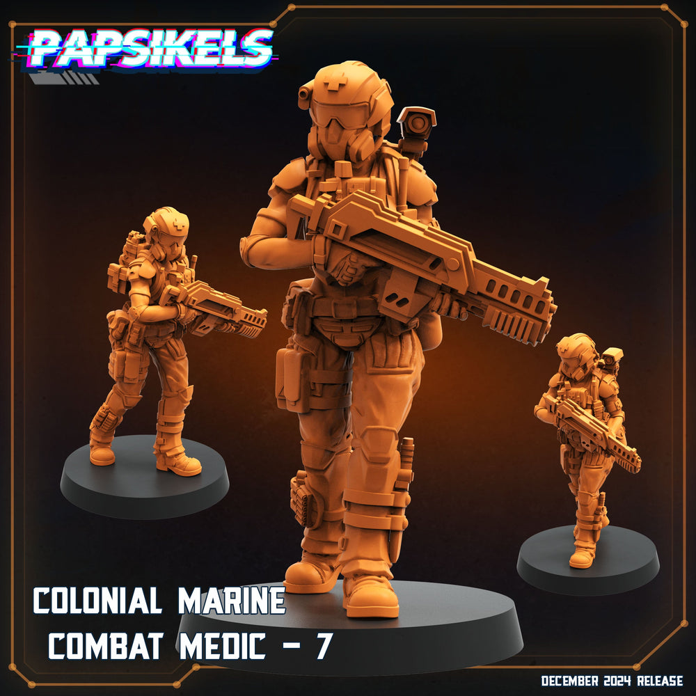 3D Printed Papsikels Colonial Marine Combat Medic Team Dec. 2024 SciFi 28mm 32mm (Online Only)