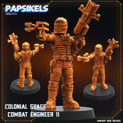 3D Printed Papsikels Colonial Space Combat Engineers Set January 2025 - Scifi 28mm 32mm (Online Only)