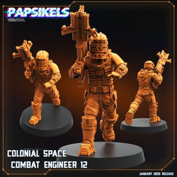 3D Printed Papsikels Colonial Space Combat Engineers Set January 2025 - Scifi 28mm 32mm (Online Only)
