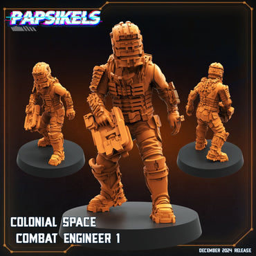 3D Printed Papsikels Colonial Space Combat Engineer Dec. 2024 SciFi 28mm 32mm (Online Only)