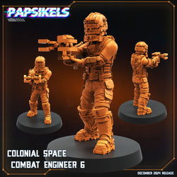 3D Printed Papsikels Colonial Space Combat Engineer Dec. 2024 SciFi 28mm 32mm (Online Only)