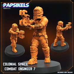 3D Printed Papsikels Colonial Space Combat Engineer Dec. 2024 SciFi 28mm 32mm (Online Only)