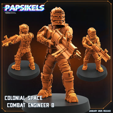 3D Printed Papsikels Colonial Space Combat Engineers Set January 2025 - Scifi 28mm 32mm (Online Only)