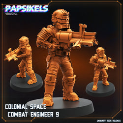 3D Printed Papsikels Colonial Space Combat Engineers Set January 2025 - Scifi 28mm 32mm (Online Only)