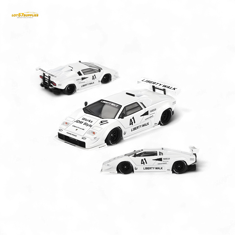 Mini-GT Lamborghini Countach LB-WORKS White 2024 Tokyo Auto Salon 1:64 MGT00966 (ONLINE ORDER ONLY)