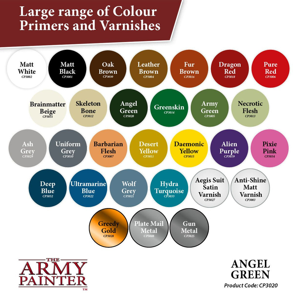 Army Painter Colour Primer: Angel Green (ONLINE ORDER ONLY)