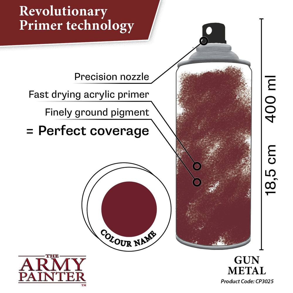 Army Painter Colour Primer: Gun Metal (ONLINE ORDER ONLY)