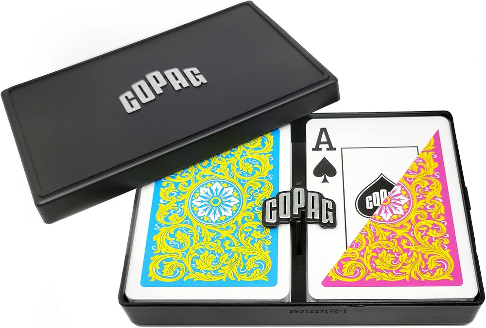 COPAG Playing Cards: Double Deck Set - Neoteric - Pink/Yellow - Poker Size - Jumbo Index (2) (ONLINE ORDER ONLY)