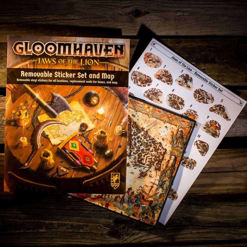 Gloomhaven: Jaws of the Lion - Removable Sticker Set & Map (ONLINE ORDER ONLY)