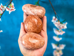Peach Moonstone Palm Stone, Ethically Sourced Crystals (ONLINE ORDER ONLY)