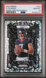Graded 2023 Panini Prizm CJ Stroud #302 Variation No Huddle Rookie RC Football Card PSA 10 Gem Mint (ONLINE ORDER ONLY)