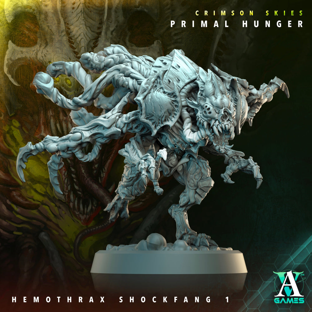 3D Printed Archvillain Games Crimson Skies Primal Hunger- Hemothrax Shockfang 28mm 32mm D&D (Online Only)