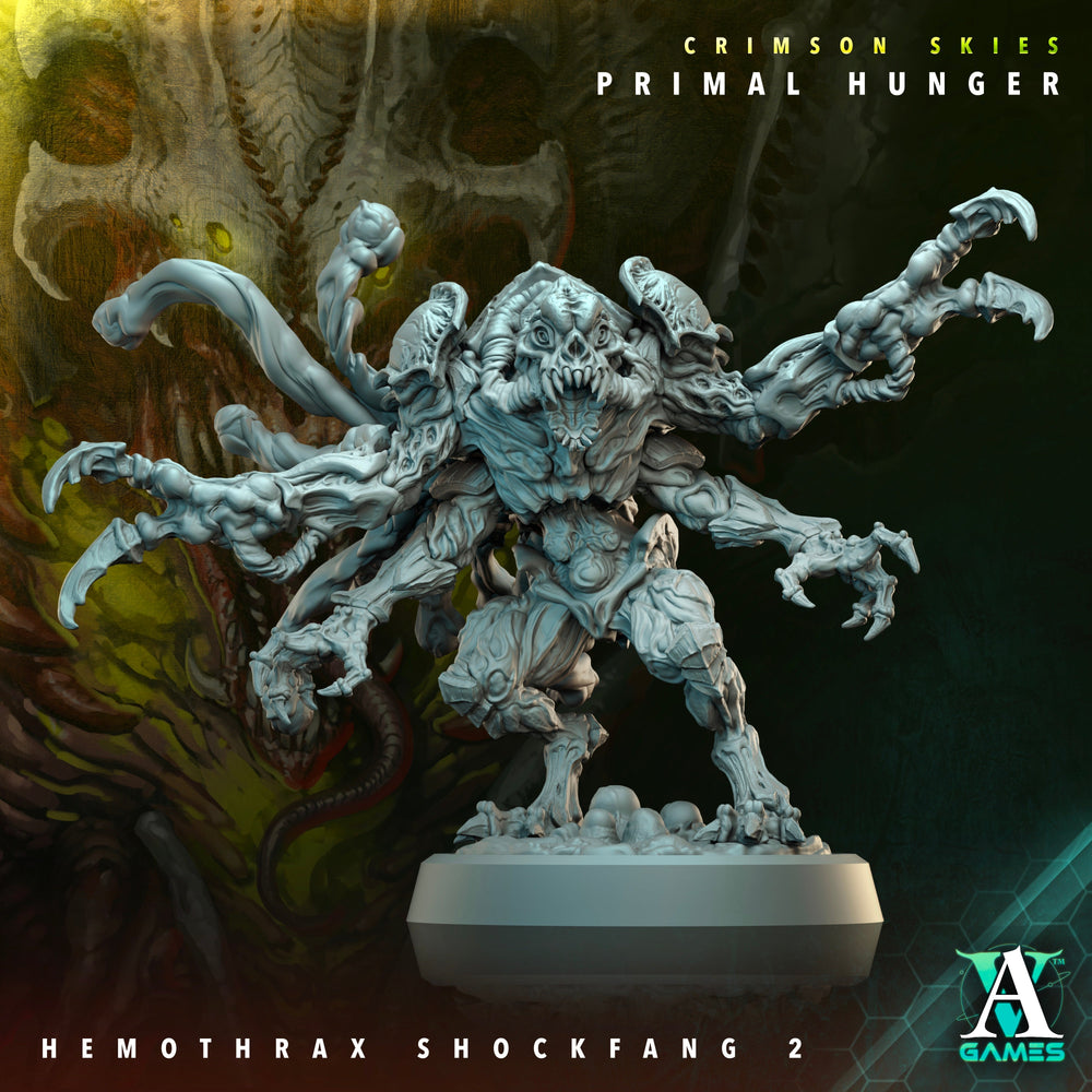 3D Printed Archvillain Games Crimson Skies Primal Hunger- Hemothrax Shockfang 28mm 32mm D&D (Online Only)