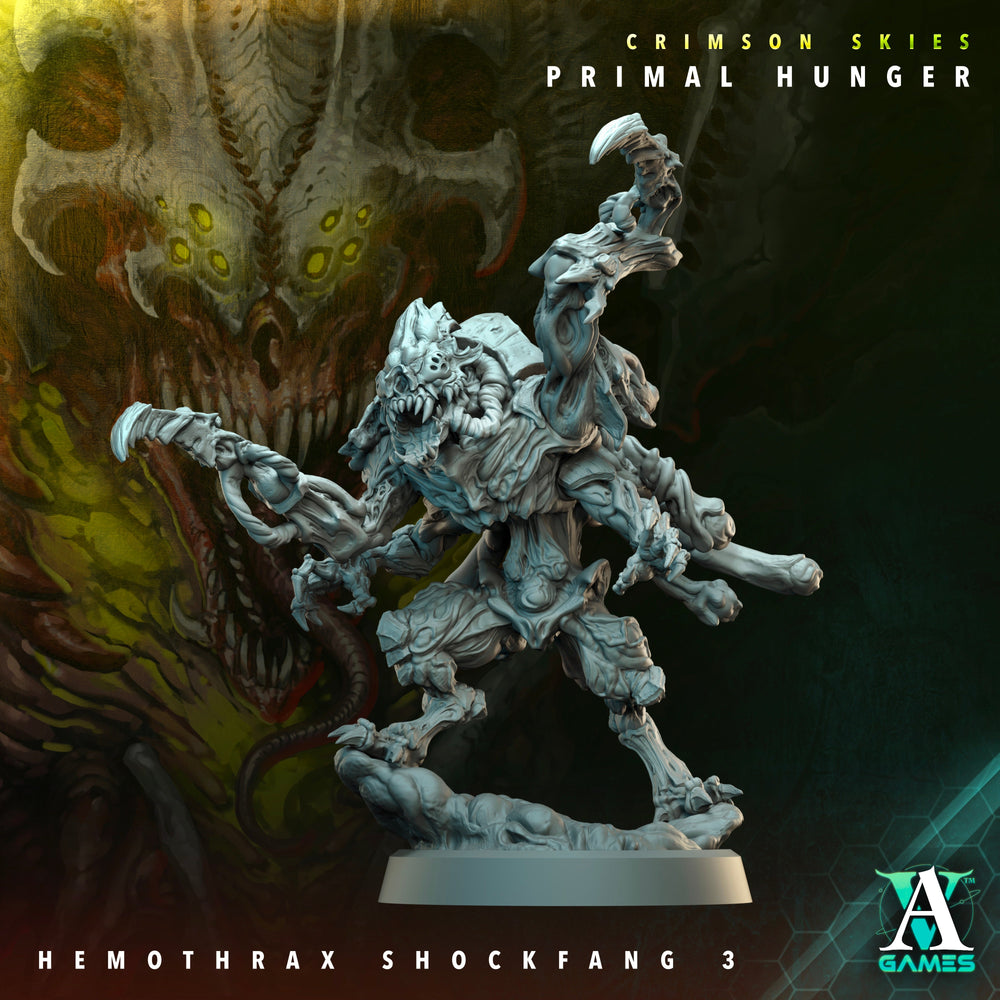 3D Printed Archvillain Games Crimson Skies Primal Hunger- Hemothrax Shockfang 28mm 32mm D&D (Online Only)