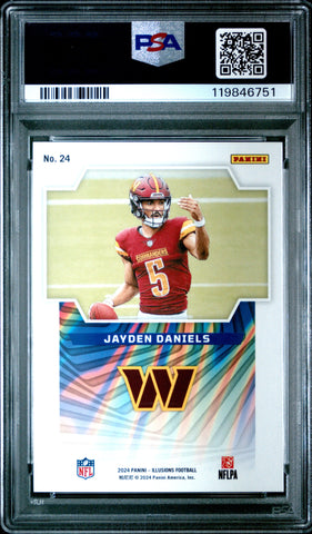 Graded 2024 Panini Illusions Jayden Daniels #24 Game Magicians Rookie RC Football Card PSA 10 Gem Mint (ONLINE ORDER ONLY)