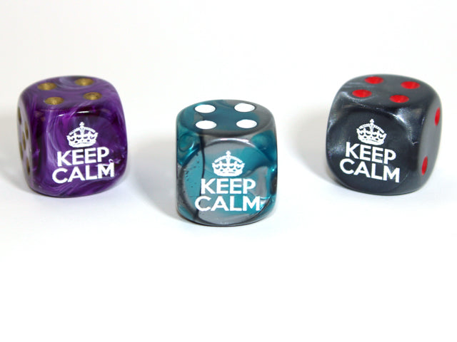 Keep Calm d6 | Custom Engraved Pipped Dice [sold per die] (Online Only)