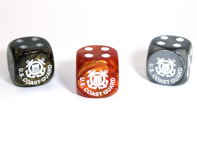 Coast Guard d6 Pipped Dice 16mm | Coast Guard Themed Dice of Random Color (sold per piece) (Online Only)