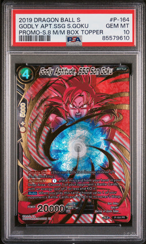 2019 DRAGON BALL SUPER MALICIOUS MACHINATIONS GODLY APTD, SSG GOKU #P-164 PSA 10 (Online Order Only)