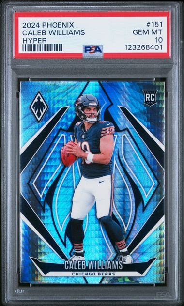 Graded 2024 Panini Phoenix Hyper Caleb Williams #151 Rookie RC Football Card PSA 10 Gem Mint (ONLINE ORDER ONLY)