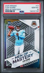 Graded 2025 Panini Mosaic Cam Ward #17 Men of Mastery Rookie RC Football Card PSA 10 Gem Mint (ONLINE ORDER ONLY)