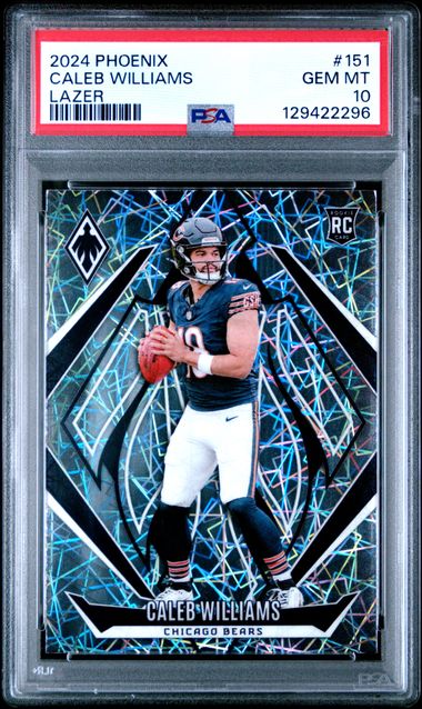 Graded 2024 Panini Phoenix Caleb Williams #151 Lazer Rookie RC Football Card PSA 10 Gem Mint (ONLINE ORDER ONLY)