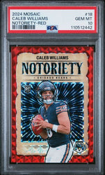 Graded 2024 Panini Mosaic Caleb Williams #18 Notoriety Red Rookie RC Football Card PSA 10 Gem Mint (ONLINE ORDER ONLY)