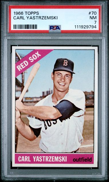 Graded 1966 Topps Carl Yastrzemski #70 Baseball Card PSA 7 Near Mint (ONLINE ORDER ONLY)