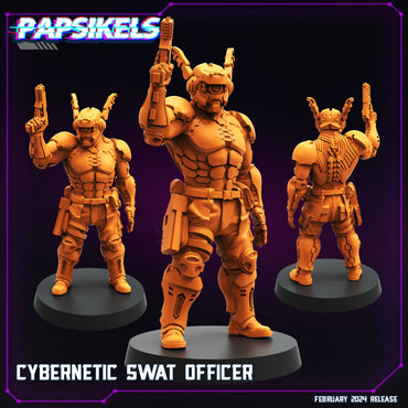 3D Printed Papsikels Cybernetic Swat Officer February 2025 Cyberpunk 28mm 32mm (Online Only)