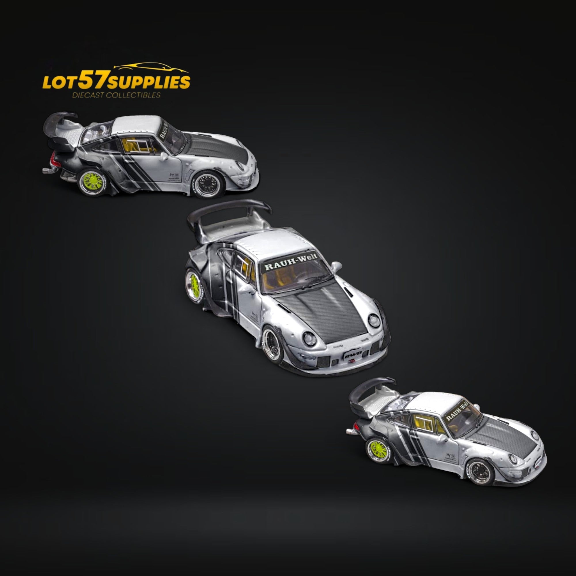 Star Model Porsche RWB 993 GT Wing Cyberpunk Silver Livery Ordinary 1:64 (ONLINE ORDER ONLY)