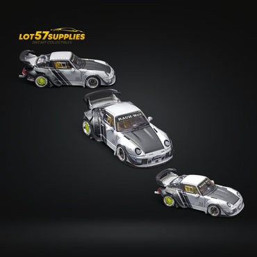 Star Model Porsche RWB 993 GT Wing Cyberpunk Silver Livery Ordinary 1:64 (ONLINE ORDER ONLY)