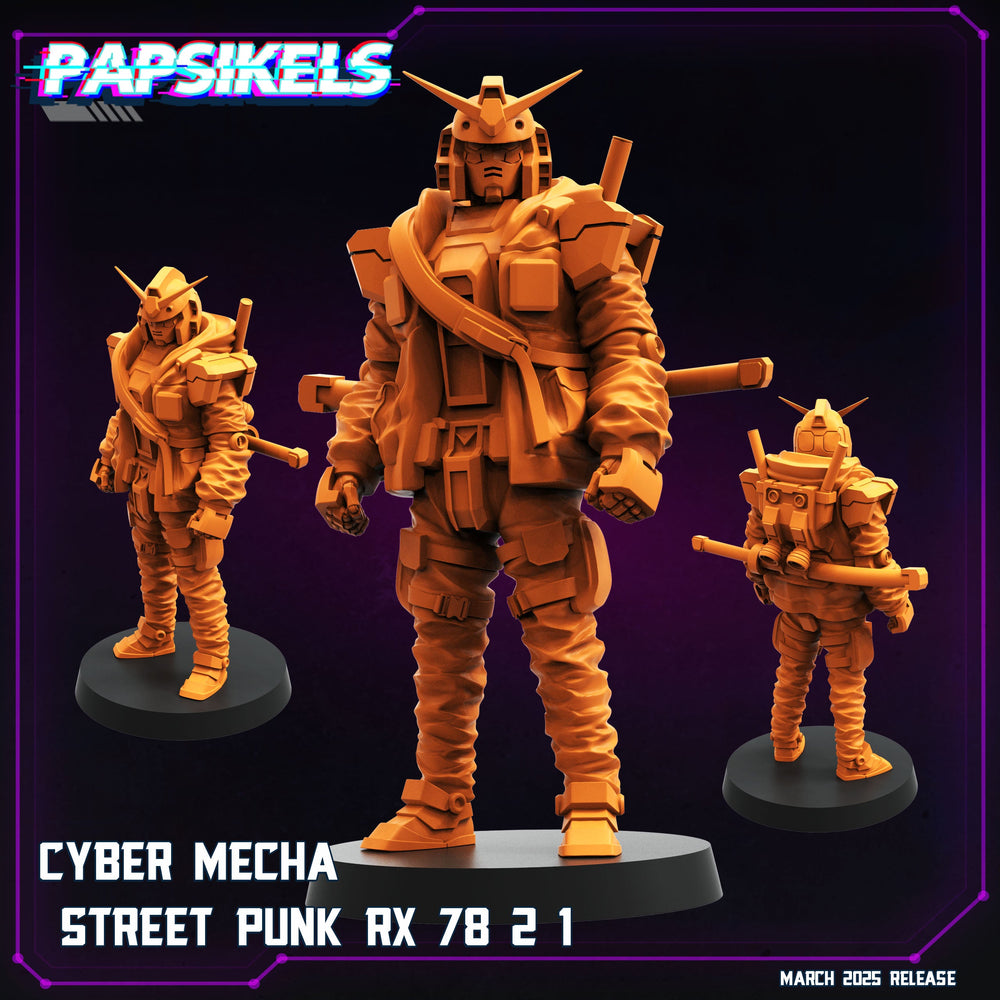 3D Printed Papsikels Cyber Mecha Street Punk Rx 78 2 1 MARCH 2025 CYBERPUNK 28mm 32mm (Online Only)