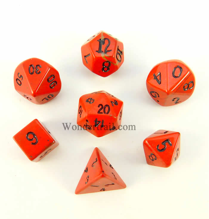CYC02002 Red Jasper 12mm Dwarven Stones (7) Crystal Caste (ONLINE ORDER ONLY)