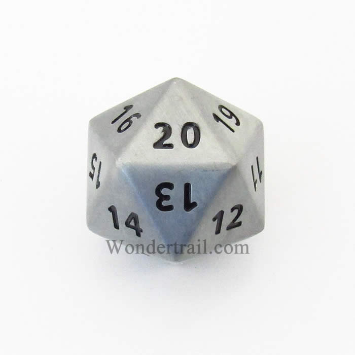 CYC02154 Antique Silver Color Metal Die Black Numbers D20 33mm Pack of 1 (ONLINE ORDER ONLY)